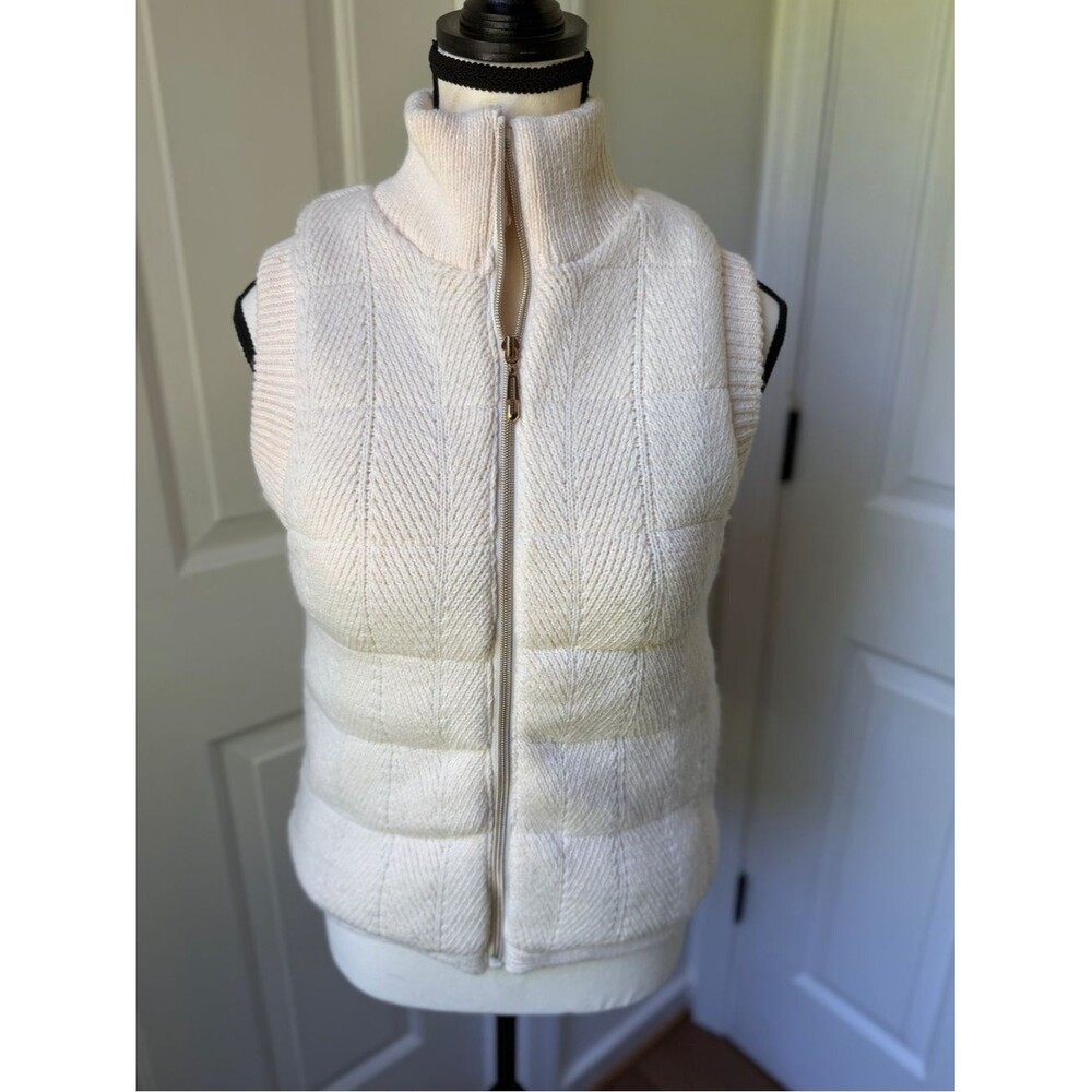 NWT Joie Cream Puffer Knit Vest Size Small